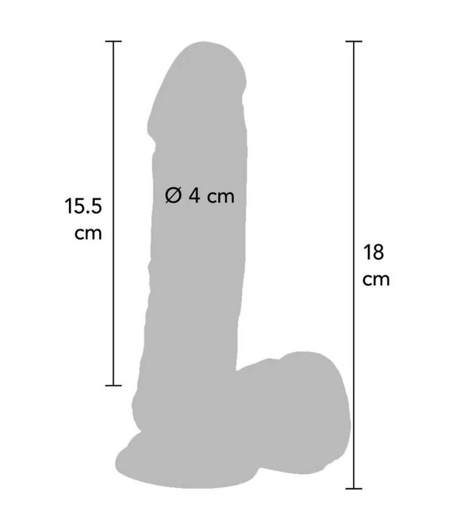 GET REAL - DILDO 18 CM COM BOLAS VIBRADOR PELE