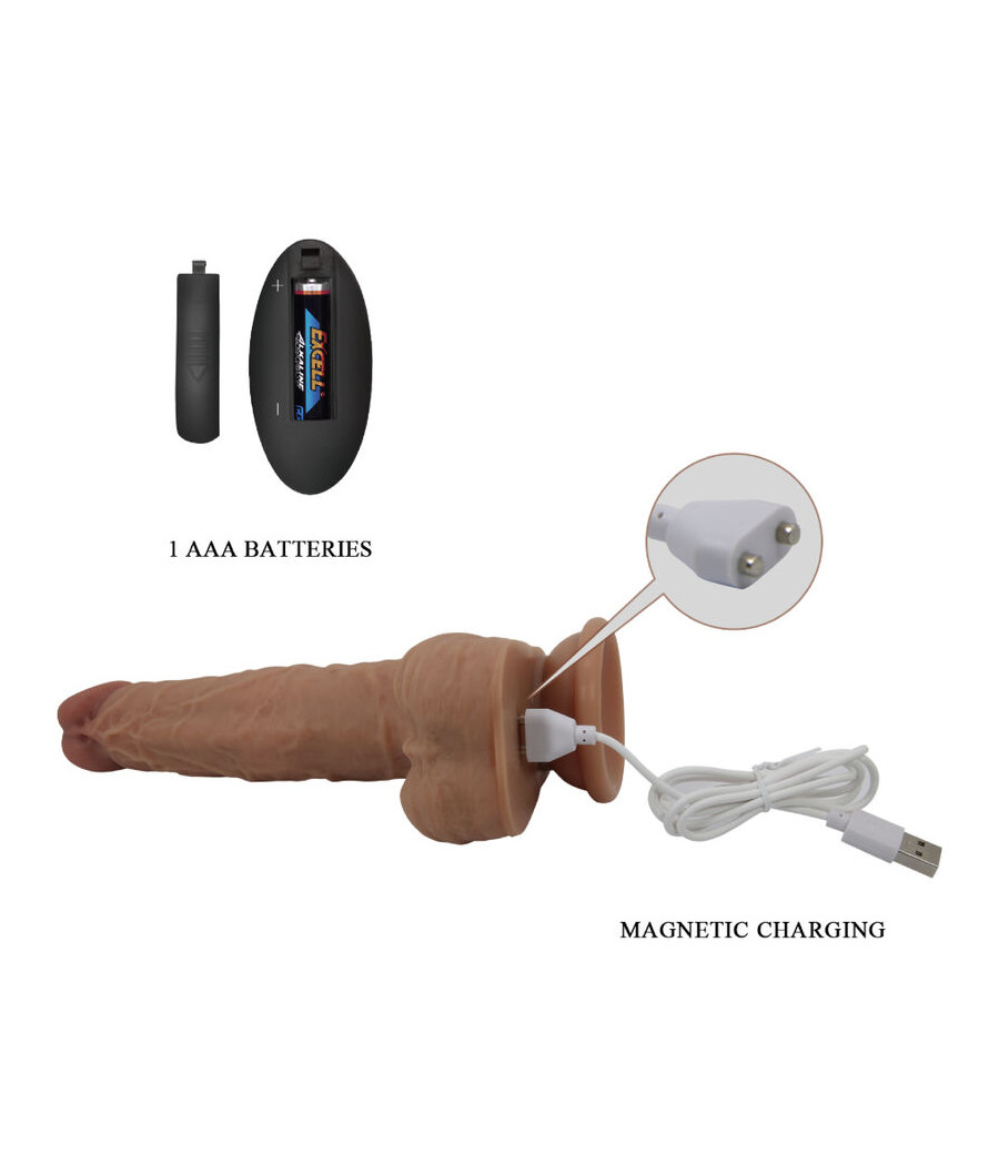 PRETTY LOVE - JONATHAN SILICONE DILDO 3 VIBRATIONS + 3 INSERTION MEASUREMENTS REMOTE CONTROL 21 CM
