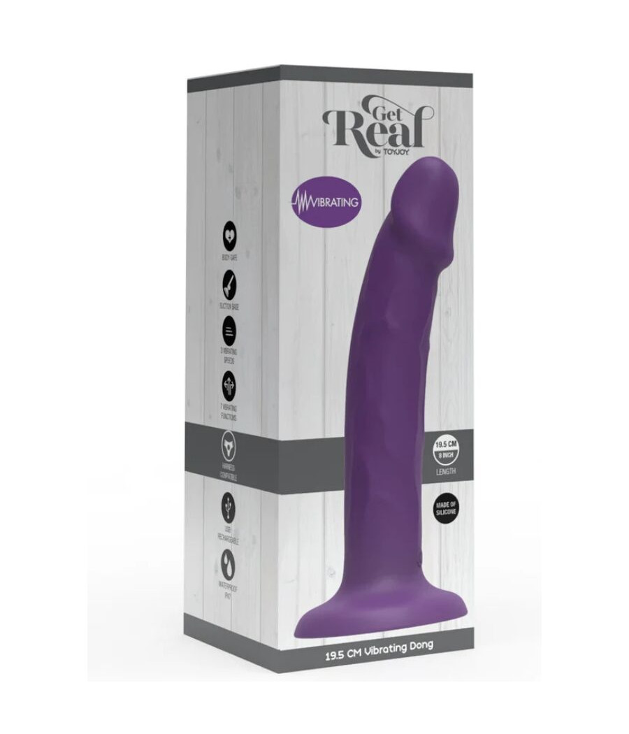 GET REAL - REALISTIC SILICONE VIBRATING DILDO PURPLE 19.5 CM