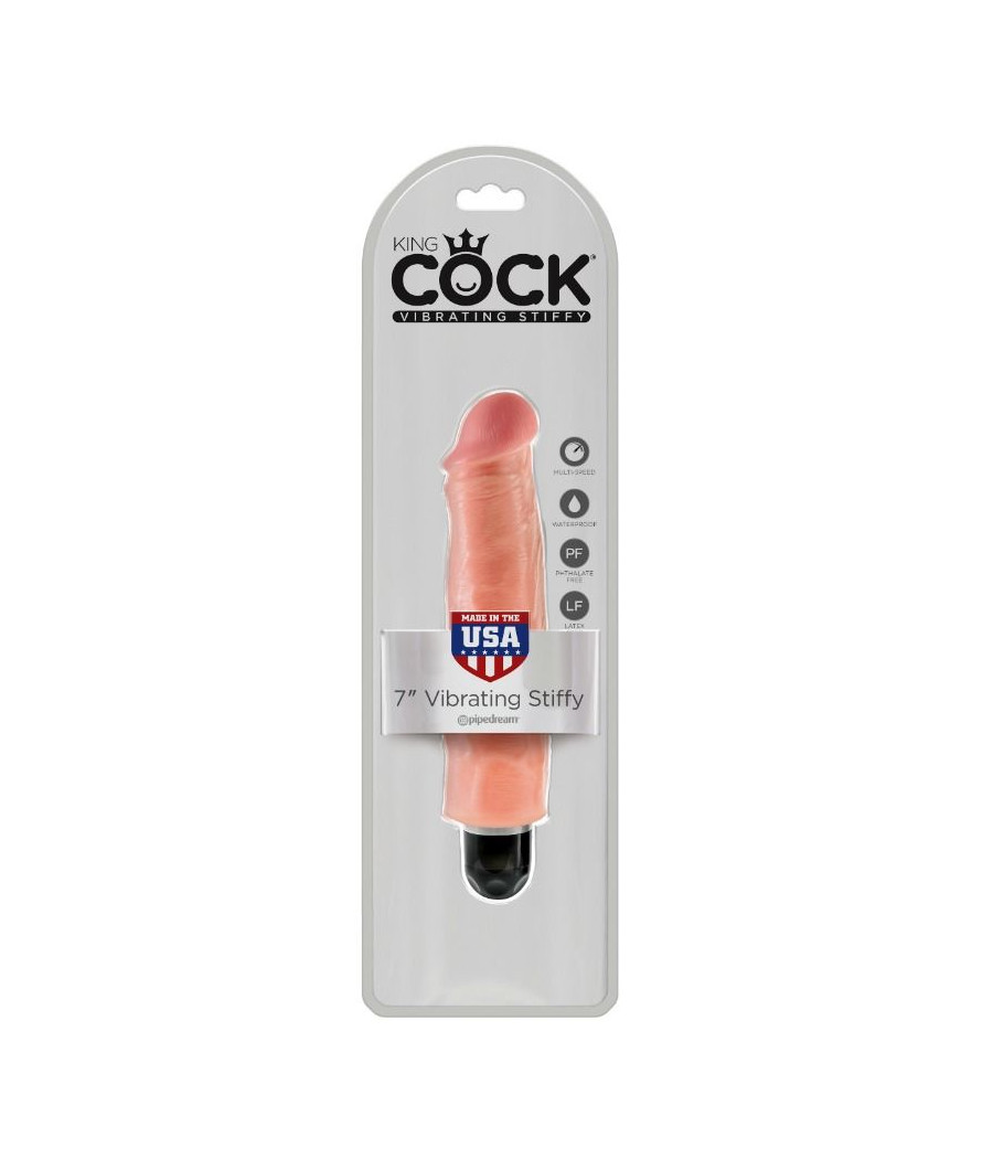 KING COCK - VIBRATEUR RIGIDE RÉALISTE 17.8 CM NATUREL