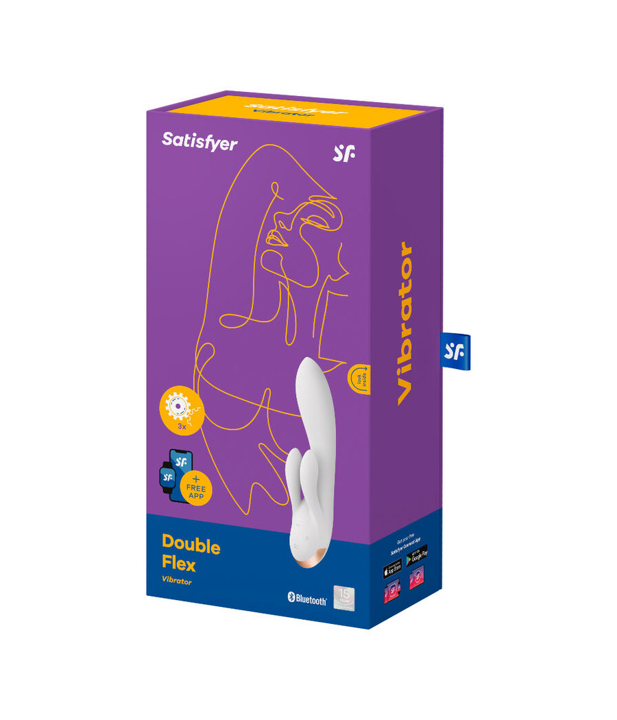 SATISFYER - DOUBLE FLEX VIBRADOR APP BLANCO