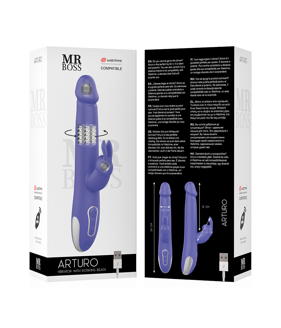 MR BOSS - ARTURO VIBROMASSEUR ET ROTATIF + TÉLÉCOMMANDE WATCHME