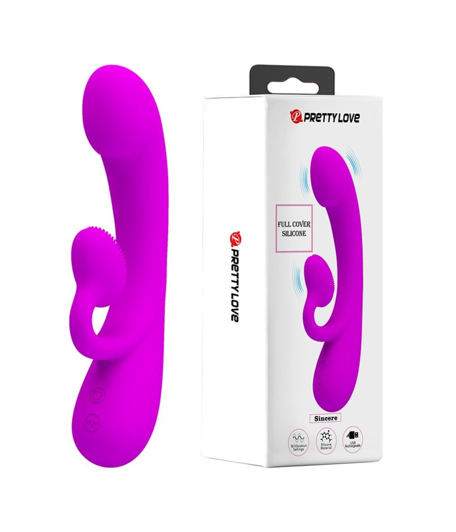 PRETTY LOVE - VIBRATEUR ET SUCCION CLITORISÉ EN SILICONE SINCÈRE VIOLET