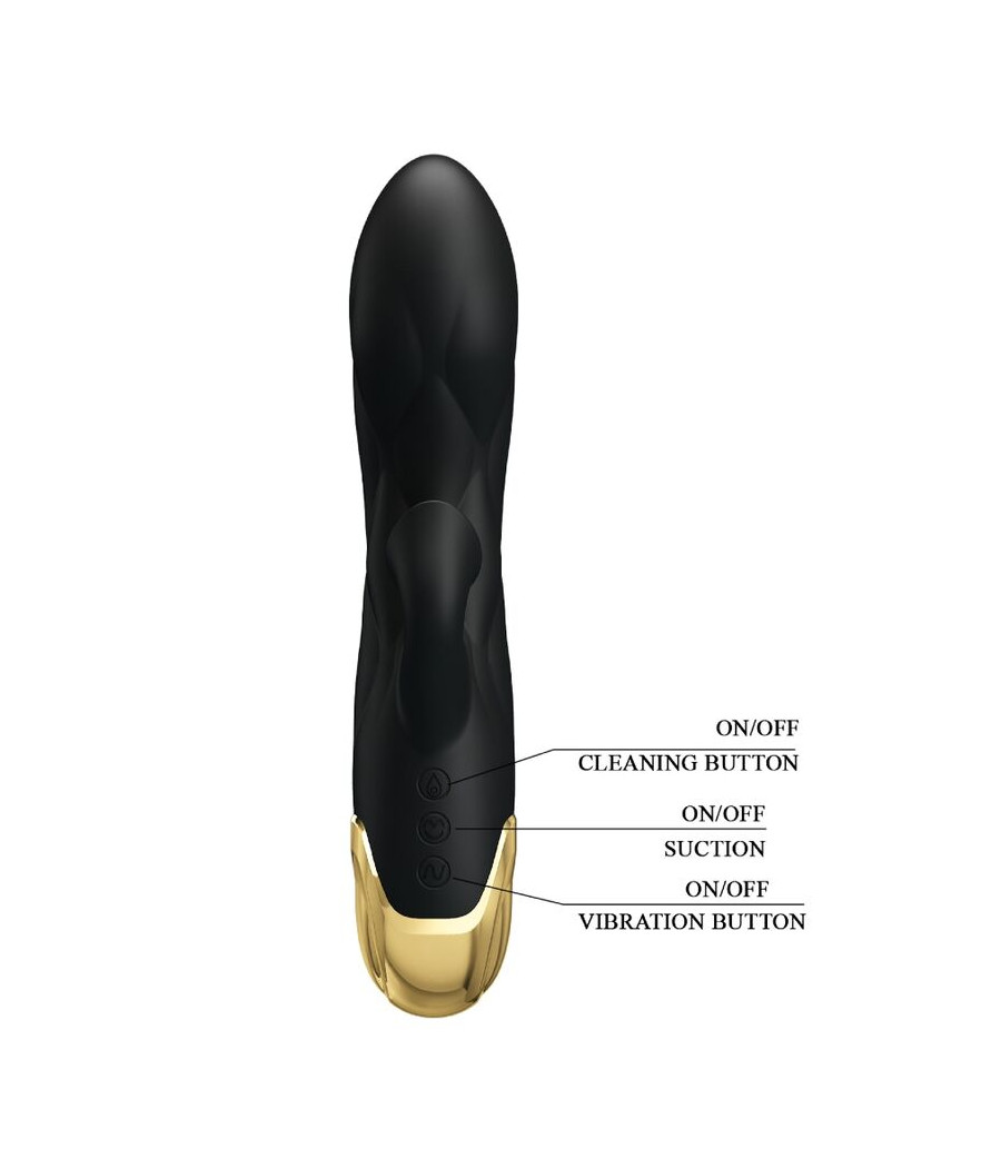 PRETTY LOVE - VIBRATEUR DE LUXE RECHARGEABLE NOIR PLAQUÉ OR