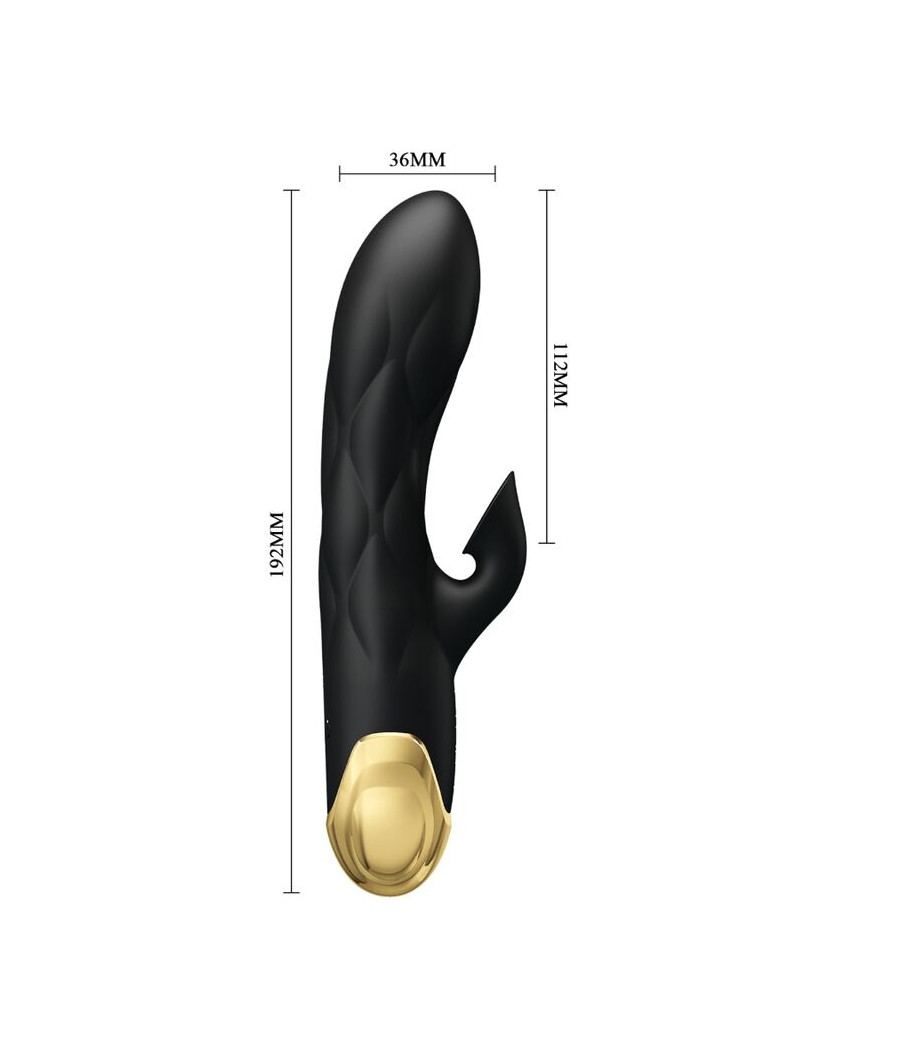PRETTY LOVE - SCHWARZER WIEDERAUFLADBARER, VERGOLDETER LUXUSVIBRATOR