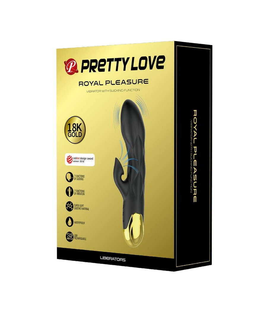 PRETTY LOVE - VIBRADOR DE LUXO Banhado A OURO RECARREGVEL PRETO