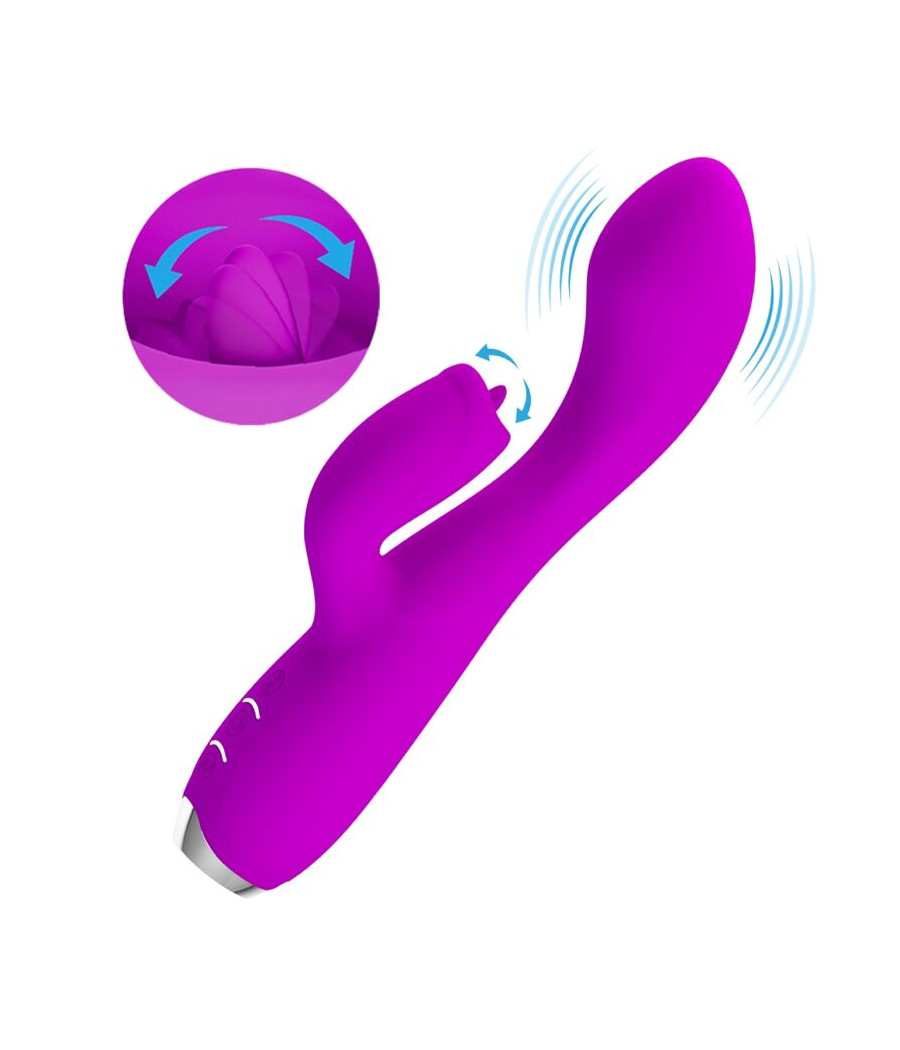 PRETTY LOVE - VIBRADOR DE COELHO RECARREGVEL GLORIA - ROXO IMPERMEVEL