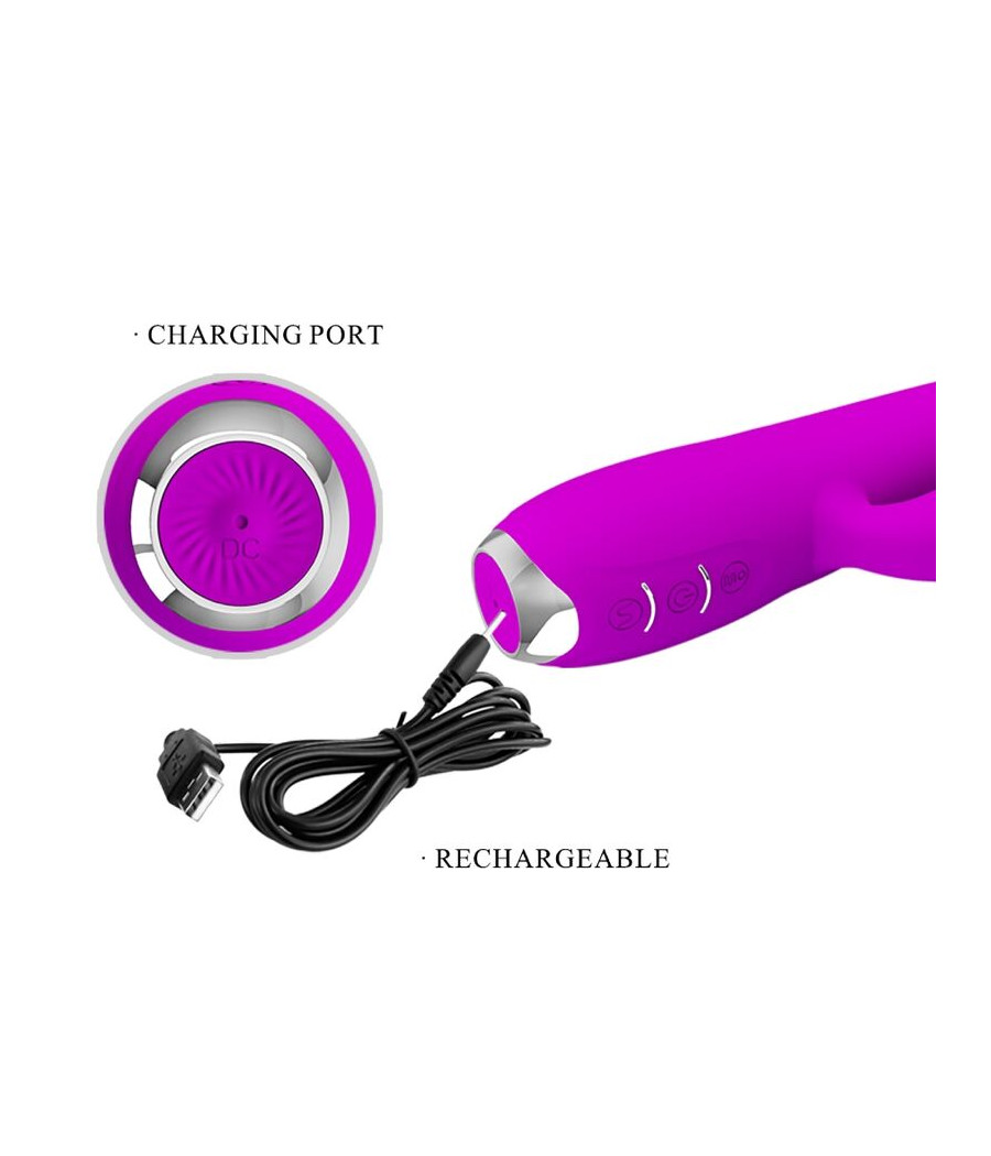 PRETTY LOVE - VIBRATEUR LAPIN RECHARGEABLE GLORIA IMPERMÉABLE VIOLET