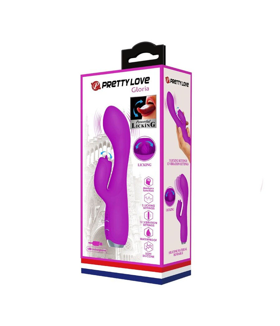 PRETTY LOVE - GLORIA RECHARGEABLE RABBIT VIBRATOR-WATERPROOF PURPLE