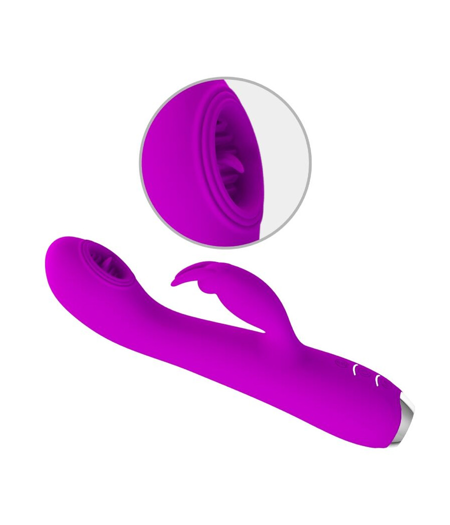 PRETTY LOVE - VIBRATEUR RECHARGEABLE RACHEL AVEC VENTOUSE VIOLETTE