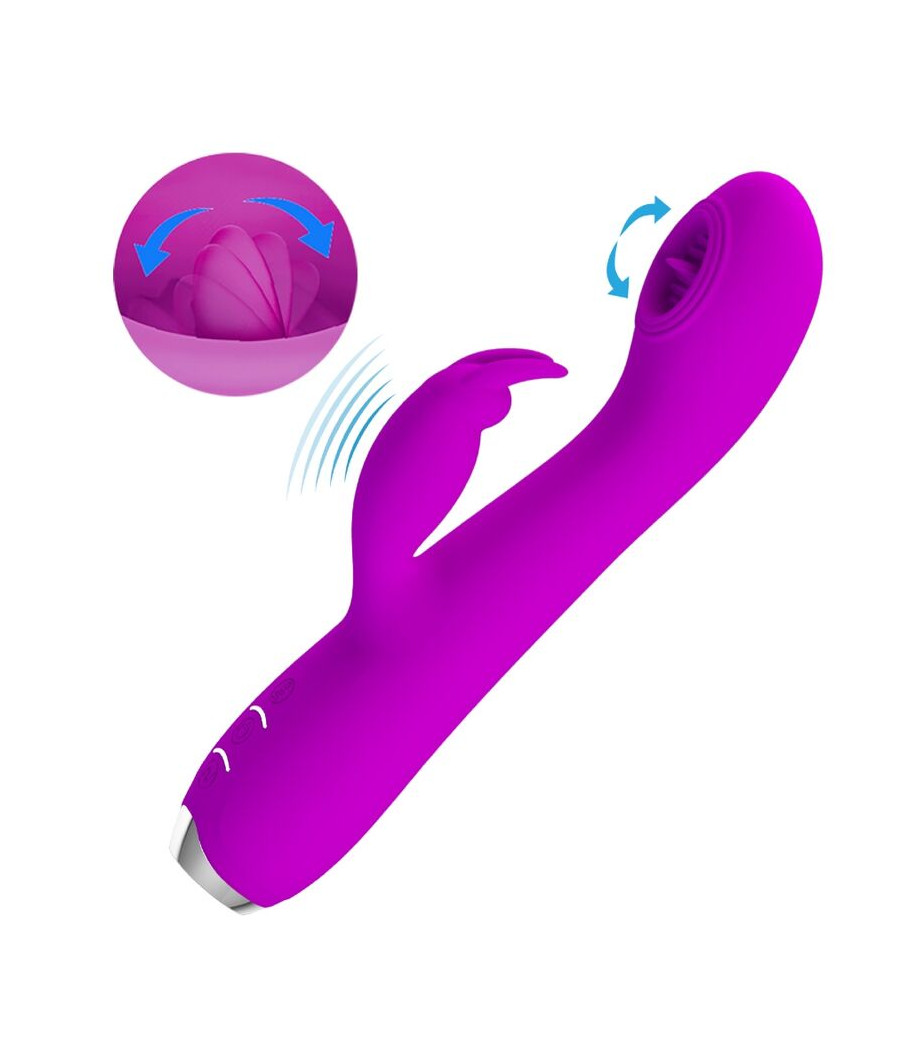 PRETTY LOVE - VIBRATEUR RECHARGEABLE RACHEL AVEC VENTOUSE VIOLETTE
