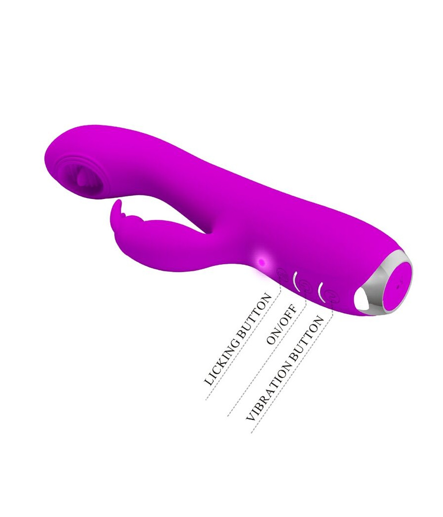 PRETTY LOVE - VIBRATEUR RECHARGEABLE RACHEL AVEC VENTOUSE VIOLETTE