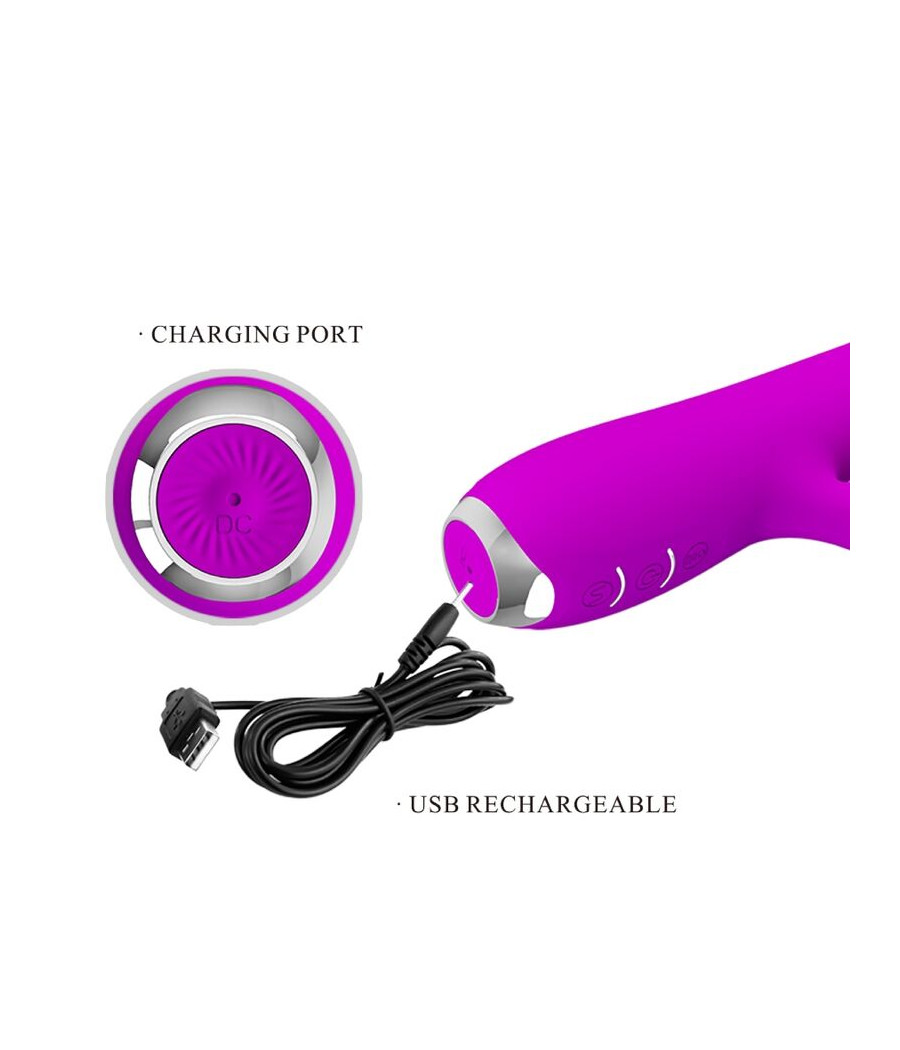 PRETTY LOVE - RACHEL VIBRADOR RECARREGÁVEL COM VENTOSA ROXA