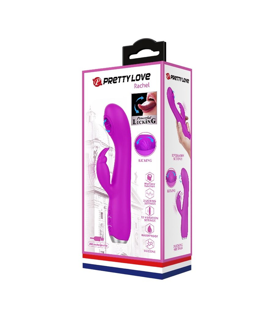 PRETTY LOVE - VIBRATEUR RECHARGEABLE RACHEL AVEC VENTOUSE VIOLETTE