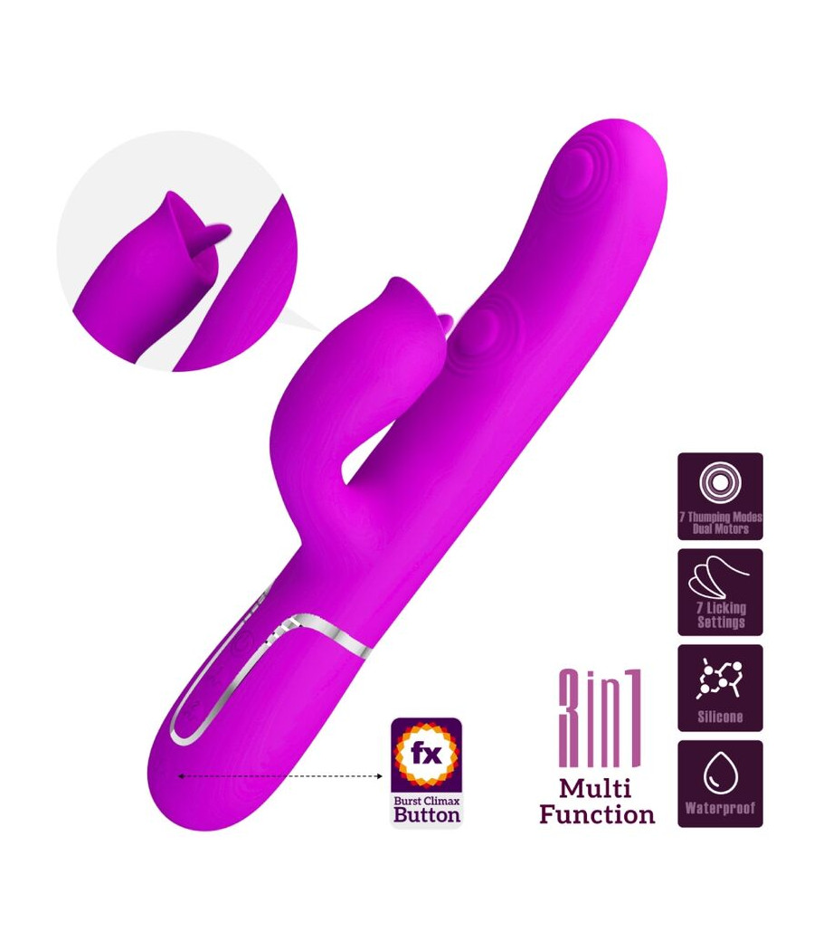 PRETTY LOVE - VIBRADOR RABBIT CON LICKING FUCSIA