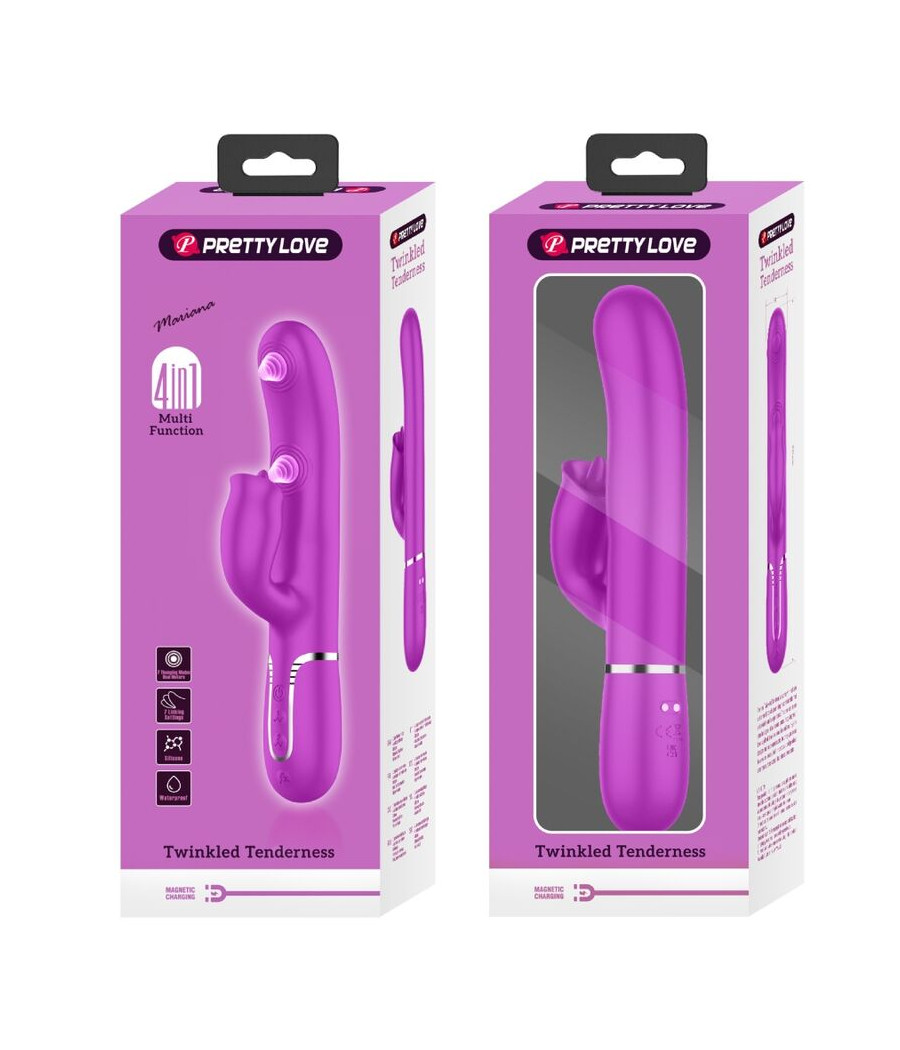 PRETTY LOVE - VIBRADOR RABBIT CON LICKING FUCSIA