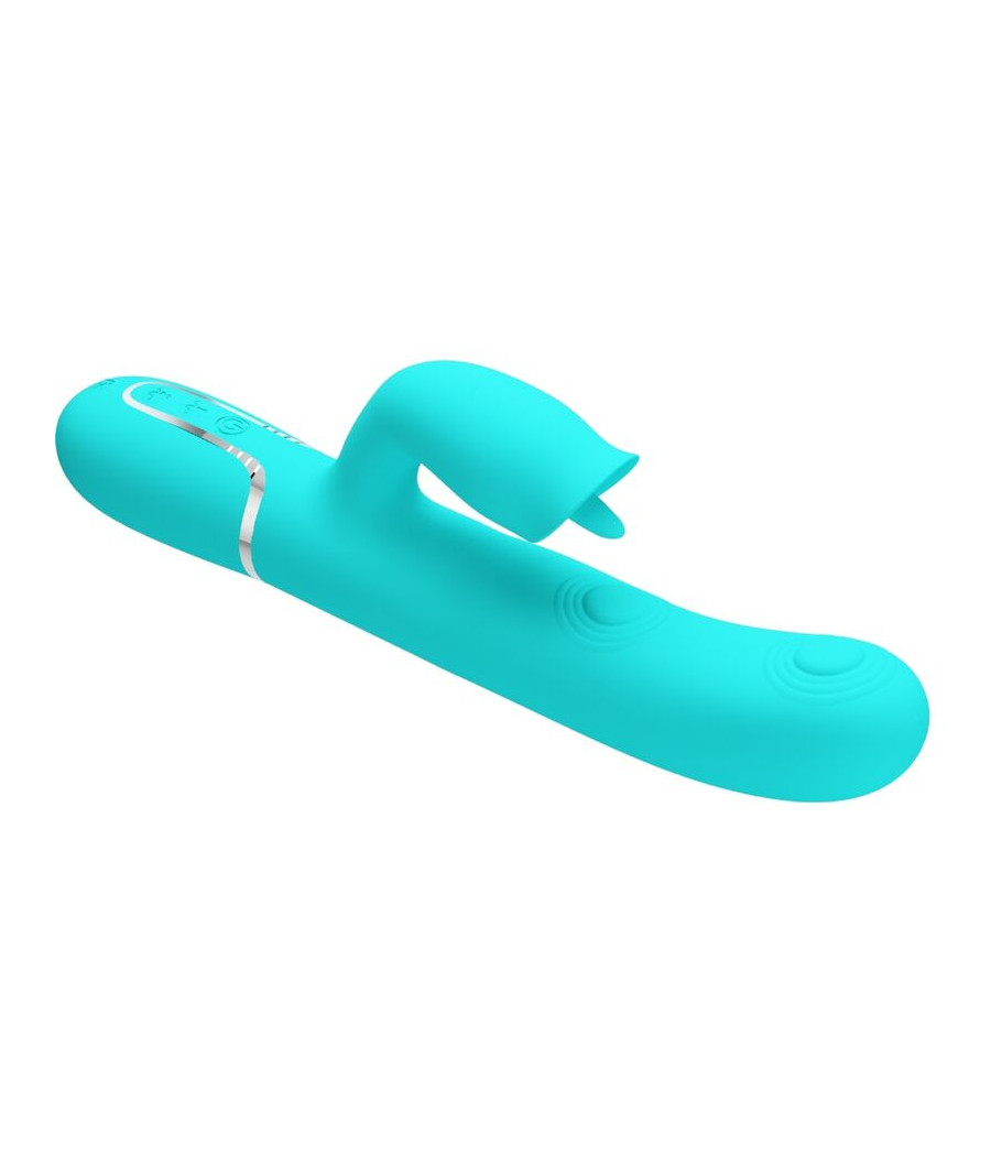 PRETTY LOVE - VIBRADOR RABBIT CON LICKING VERDE AGUA