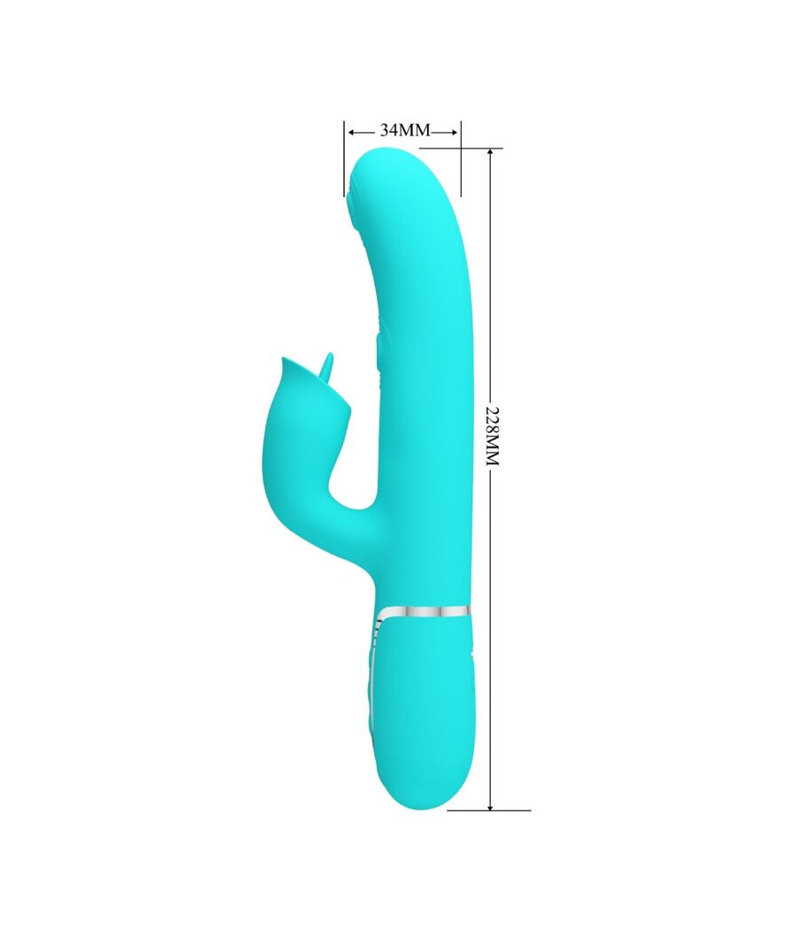 PRETTY LOVE - VIBRADOR RABBIT CON LICKING VERDE AGUA