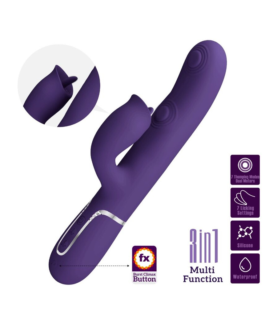 PRETTY LOVE - KANINCHENVIBRATOR MIT LILA LECKEN