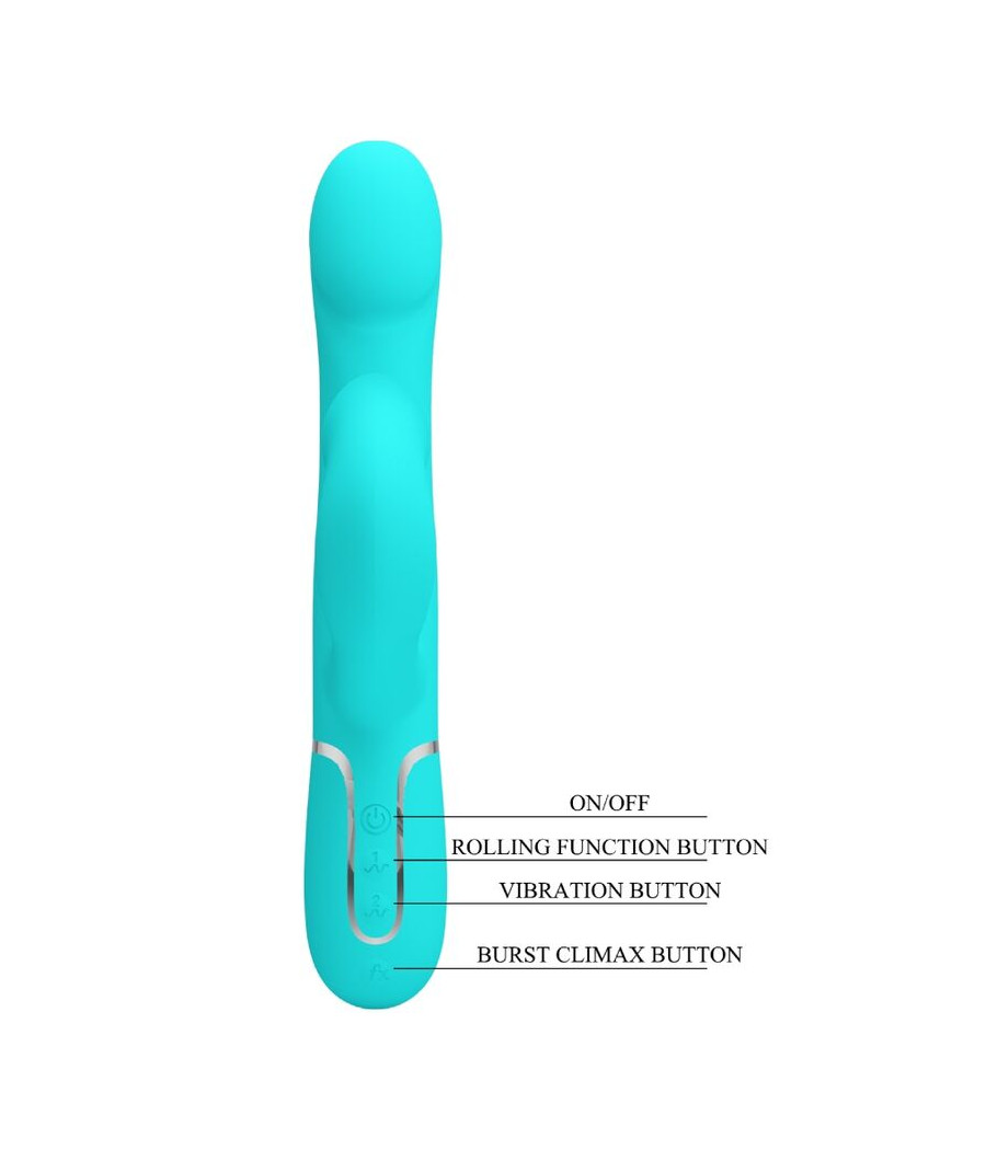 PRETTY LOVE - VIBRADOR RABBIT PERLAS VERDE AGUA