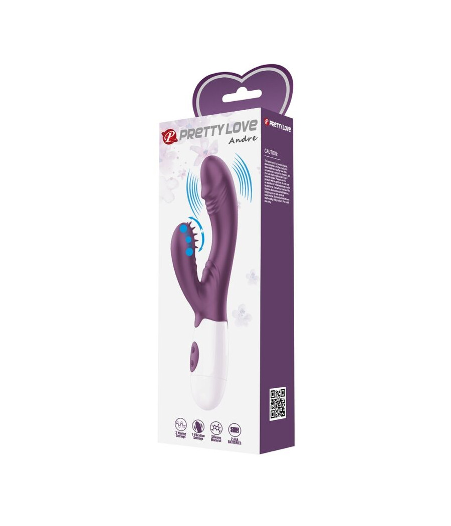 PRETTY LOVE - ANDRE VIBRATEUR RABBIT & STIMULATEUR DE POINT G VIOLET