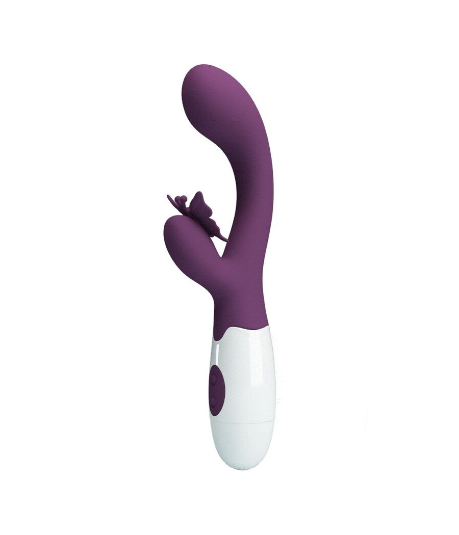 PRETTY LOVE - BUTTERFLY KISS VIBRADOR RABBIT & ESTIMULADOR PUNTO G MORADO