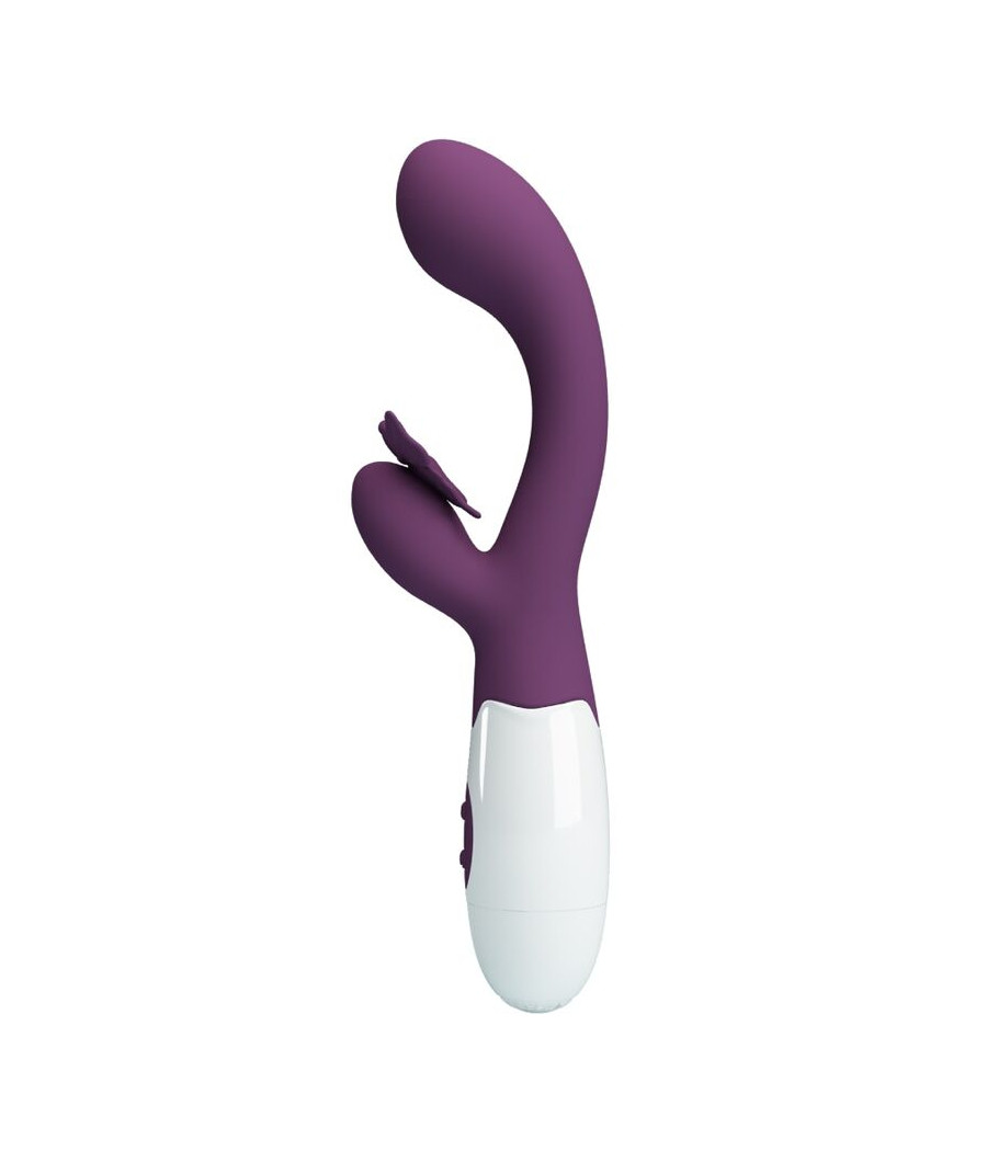 PRETTY LOVE - BUTTERFLY KISS VIBRADOR RABBIT & ESTIMULADOR PUNTO G MORADO
