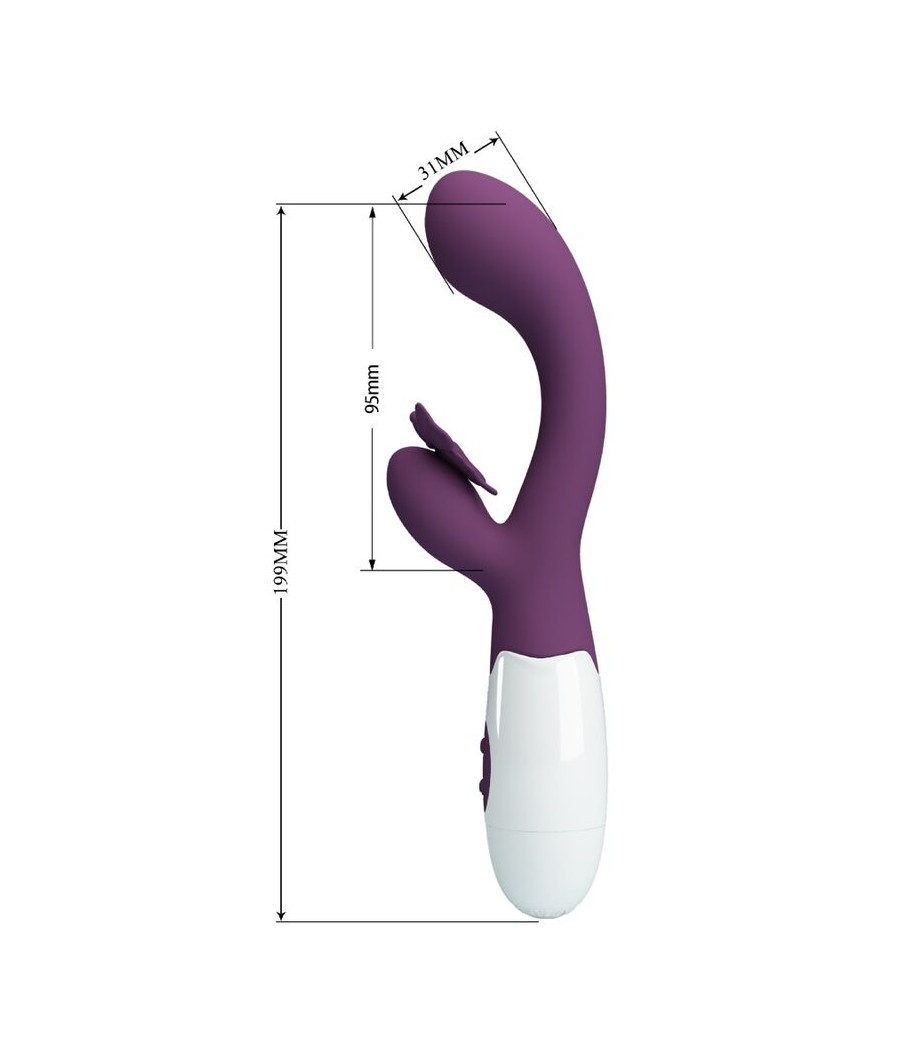 PRETTY LOVE - BUTTERFLY KISS VIBRADOR RABBIT & ESTIMULADOR PUNTO G MORADO