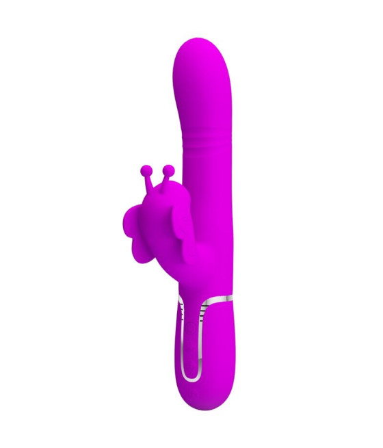 PRETTY LOVE - MULTIFUNCTION RABBIT VIBRATOR 4 IN 1 BUTTERFLY FUCHSIA