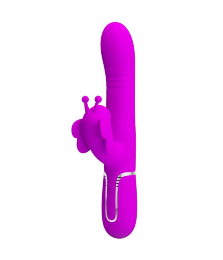 PRETTY LOVE - VIBRATORE MULTIFUNZIONE RABBIT 4 IN 1 FARFALLA FUCSIA