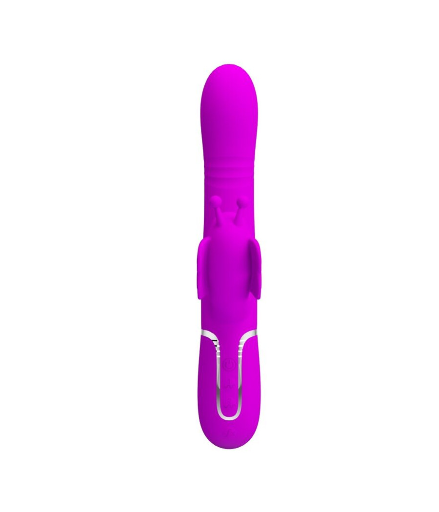 PRETTY LOVE - VIBRATORE MULTIFUNZIONE RABBIT 4 IN 1 FARFALLA FUCSIA