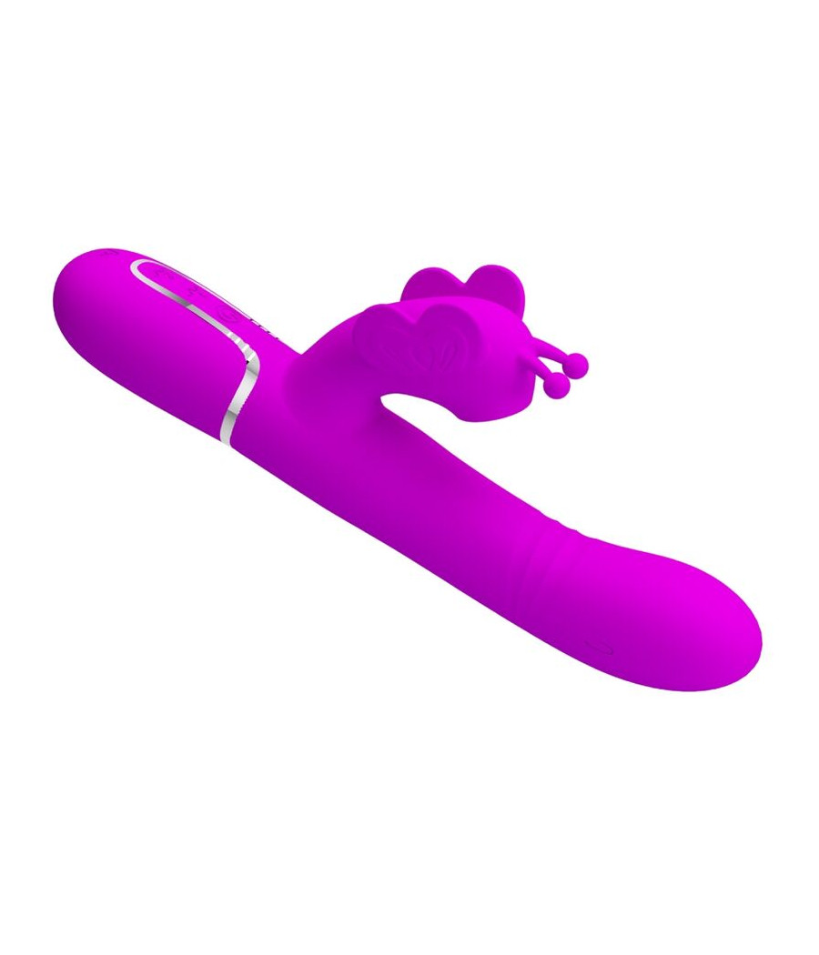 PRETTY LOVE - VIBRADOR RABBIT MULTIFUNCIÓN 4 EN 1 MARIPOSA FUCSIA