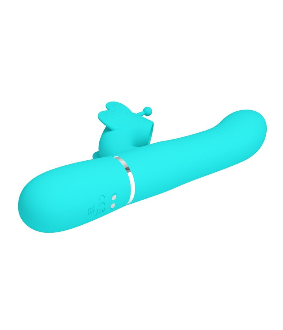 PRETTY LOVE - MULTIFUNKTIONS-KANINCHENVIBRATOR 4 IN 1 SCHMETTERLING AQUAGRÜN