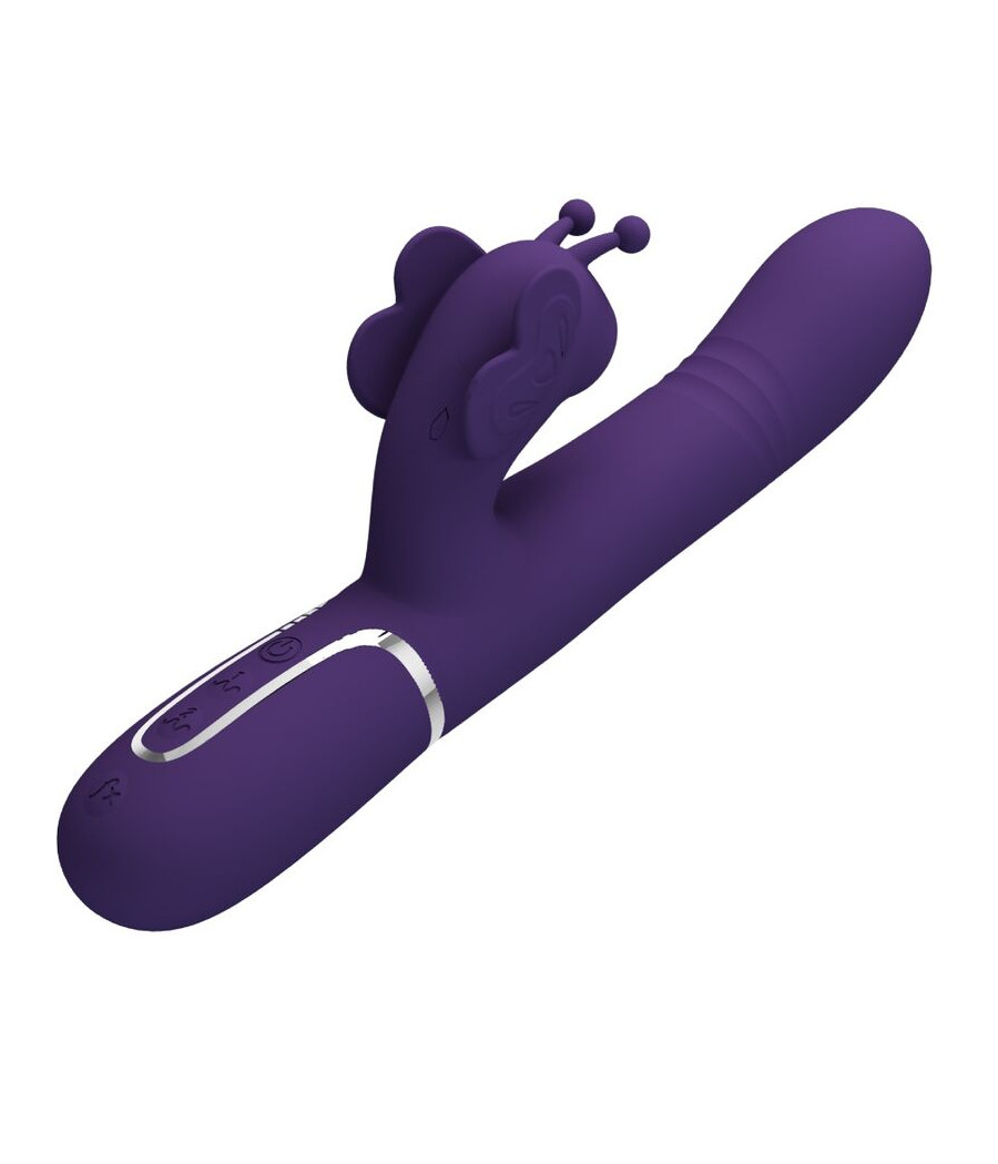 PRETTY LOVE - MULTIFUNCTION RABBIT VIBRATOR 4 IN 1 BUTTERFLY PURPLE