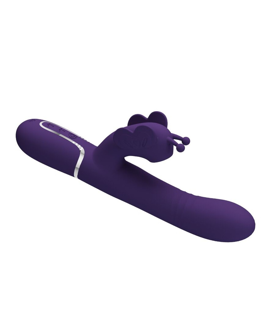 PRETTY LOVE - VIBRADOR RABBIT MULTIFUNCIÓN 4 EN 1 MARIPOSA MORADO