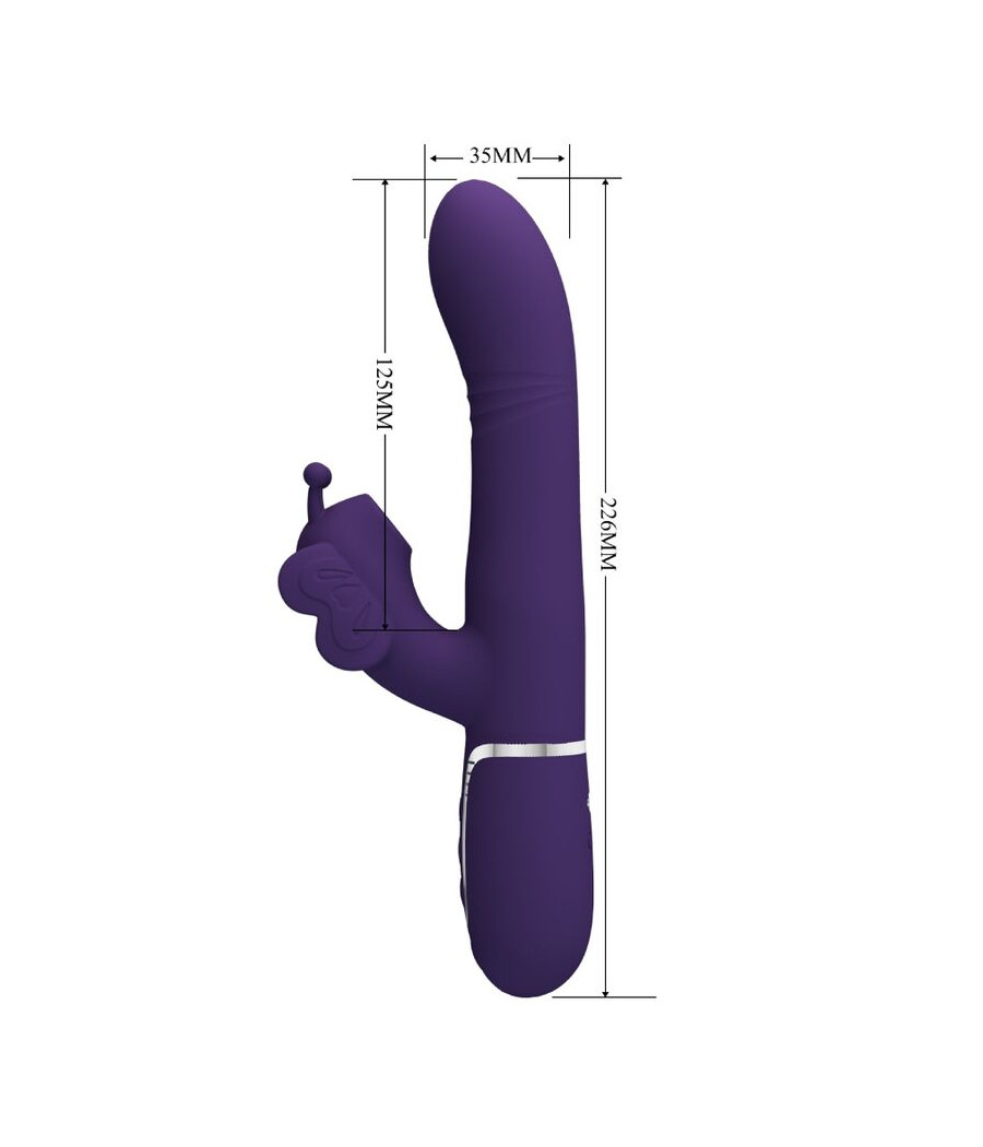 PRETTY LOVE - VIBRATORE MULTIFUNZIONE RABBIT 4 IN 1 FARFALLA VIOLA