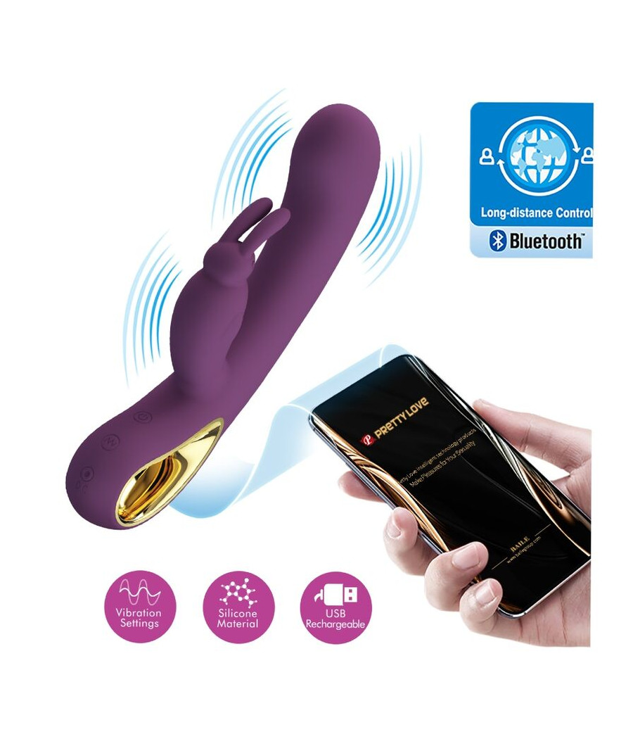 PRETTY LOVE - LIAM RABBIT VIBRATOR & G SPOT STIMULATOR PURPLE