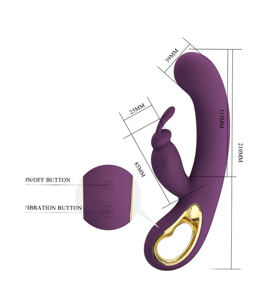 PRETTY LOVE - LIAM VIBRATEUR LAPIN ET STIMULATEUR DE POINT G VIOLET