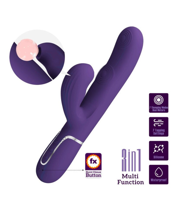 PRETTY LOVE - PERLITA VIBRADOR G-SPOT 3 EM 1 MULTIFUNO ROXO