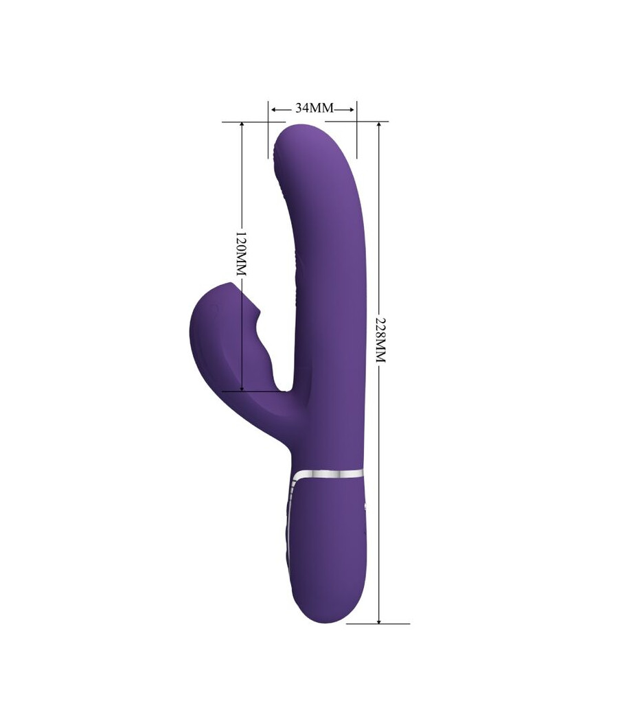PRETTY LOVE - PERLITA VIBRADOR PUNTO G 3 EN 1 MULTIFUNCIÓN MORADO