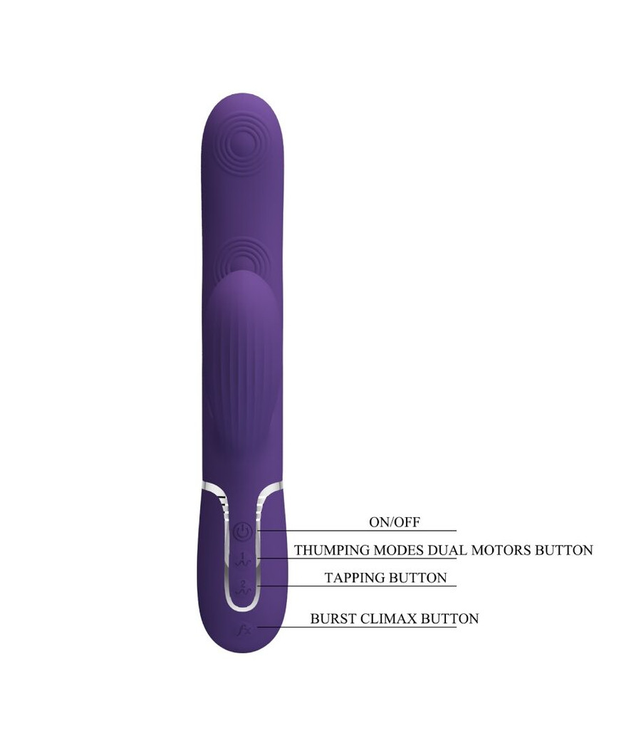PRETTY LOVE - PERLITA VIBRADOR PUNTO G 3 EN 1 MULTIFUNCIÓN MORADO