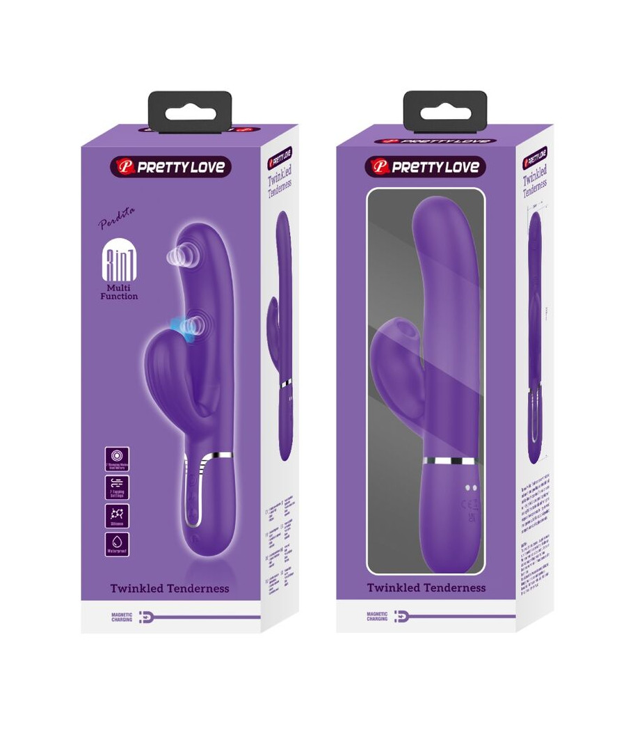 PRETTY LOVE - PERLITA VIBRADOR PUNTO G 3 EN 1 MULTIFUNCIÓN MORADO