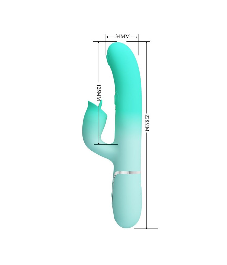 PRETTY LOVE - GIGI MULTIFUNCTION RABBIT VIBRATOR AQUA GREEN