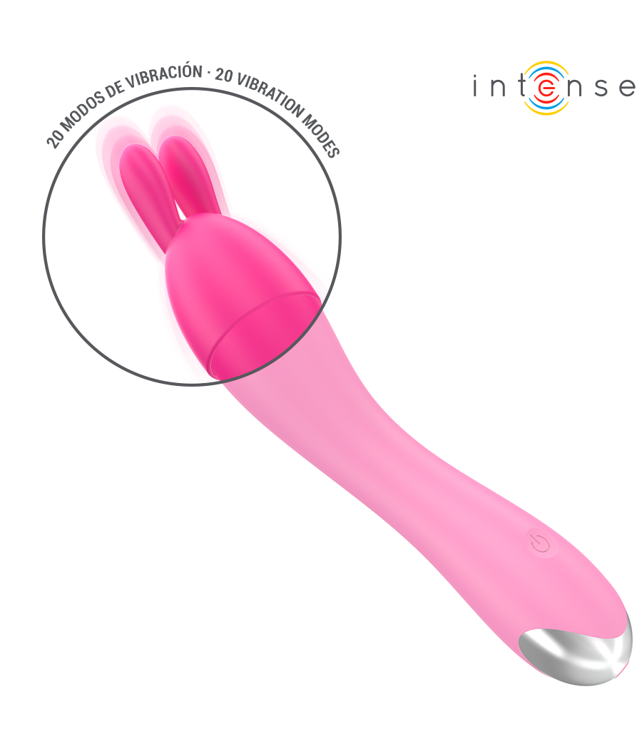 INTENSE - VIBRATEUR CHER AVEC 20 MODES DE MOUVEMENTS ET EMBOUTS INTERCHANGEABLES