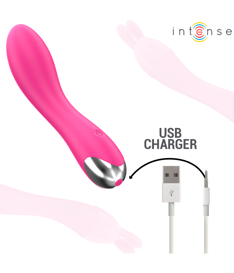 INTENSE - VIBRATEUR CHER AVEC 20 MODES DE MOUVEMENTS ET EMBOUTS INTERCHANGEABLES