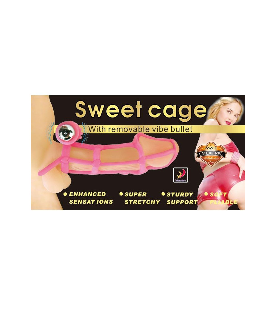 BAILE - COUVERTURE ET ANNEAU EN SILICONE SWEET 10 RYTHMES POUR LE PÉNIS ROSE