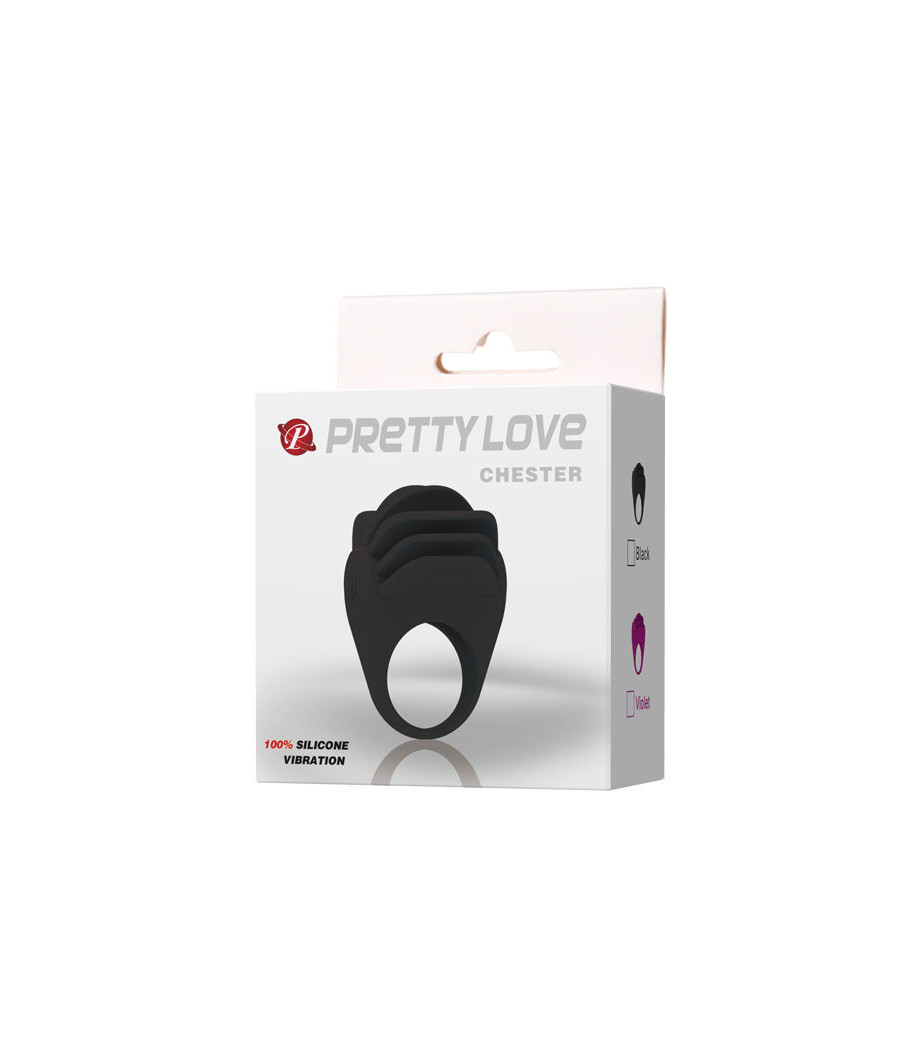 PRETTY LOVE - ANNEAU VIBRATEUR NOIR CHESTER
