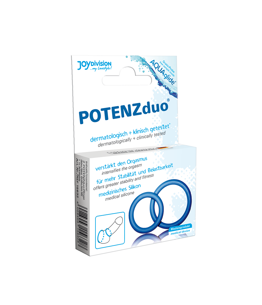 JOYDIVISION POTENZDUO - ANILLOS PARA PENE AZUL - S