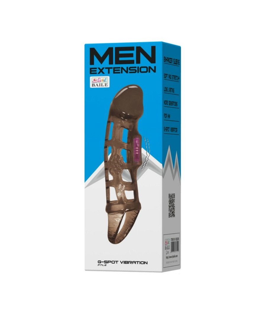 BAILE - PENIS EXTENSION SLEEVE WITH VIBRATION AND STRAP 13.5 CM