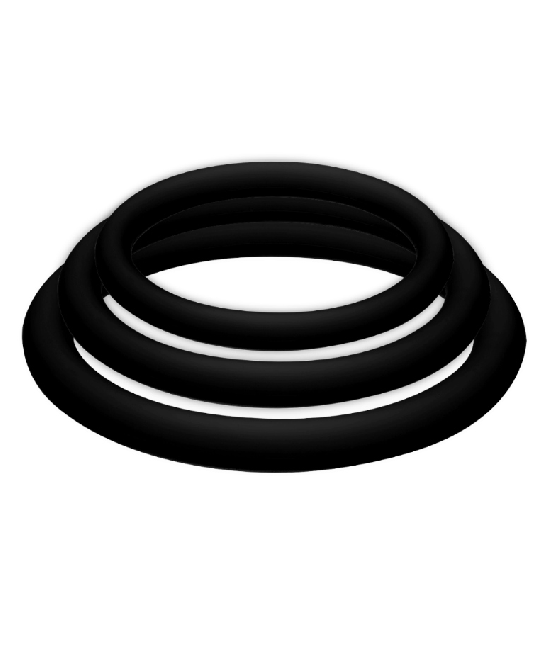 JOYDIVISION POTENZDUO - PLUS PACK 3 ANILLOS PARA PENE NEGRO - S, M, L